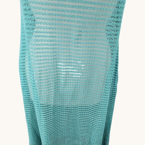 NWT Haute Hippie Women’s L Aqua Crochet Halter Maxi Dress Boho Swimsuit Cover Up - Picture 7 of 10